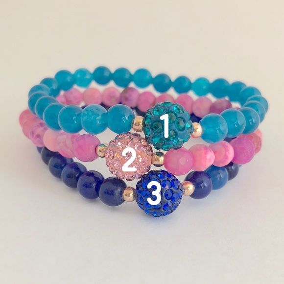 Kids Children Druzy Beaded Bracelet-843/44/45 - Picture 7 of 8